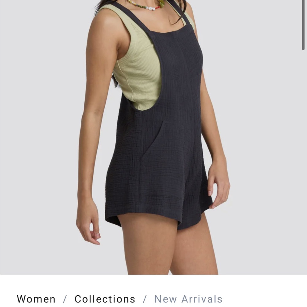 Billabong Black Romper Overalls with Front Pocket